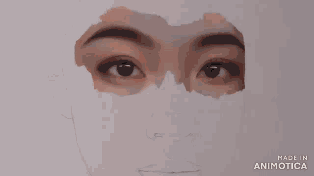 a drawing of a woman 's face with the words made in animatica below it