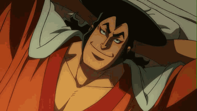 a cartoon character with a hat and a red shirt