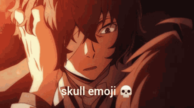 a cartoon of a man with a skull emoji on his face