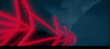 a cartoon character is standing next to a car in a dark room and glowing in the dark .