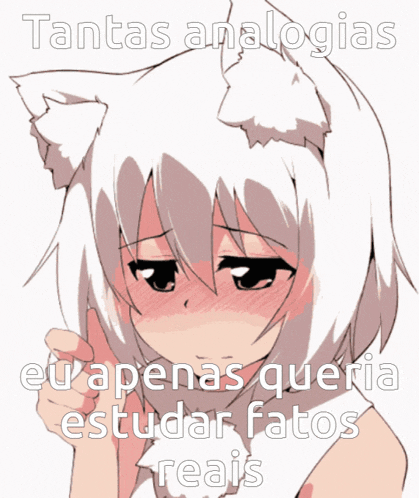 a cartoon of a girl with cat ears and the words tantas analogias