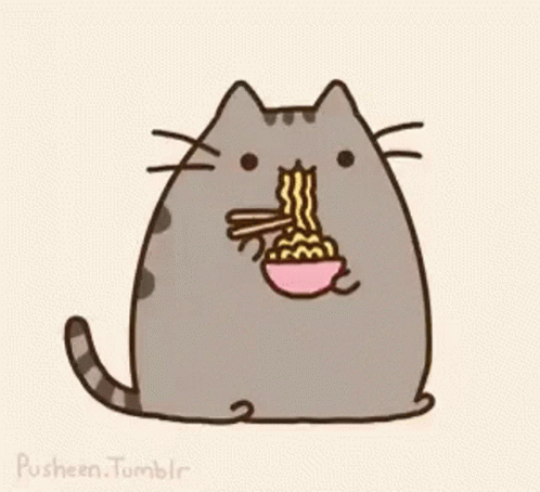 Pusheen Noodles GIF - Pusheen Noodles Eat GIFs
