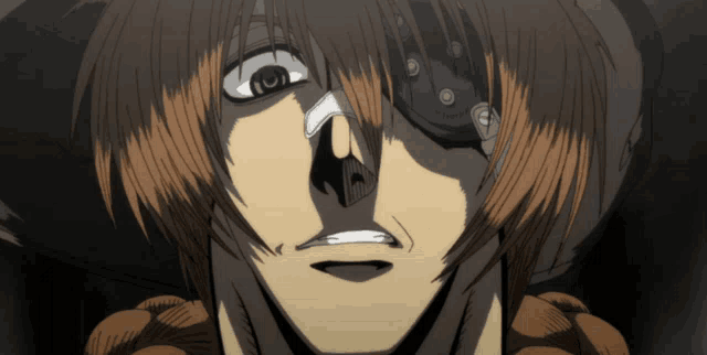a cartoon character has a bandage on his eye