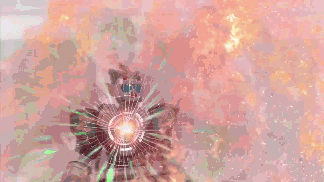 a green background with a swirl of light coming out of it