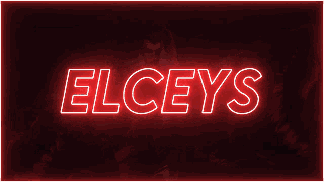 a neon sign that says elceys in red letters