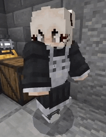 a person is standing in a room in a minecraft game .