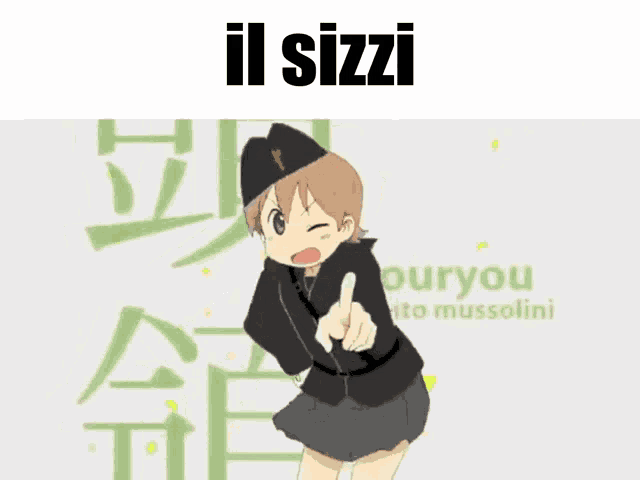 a picture of a cartoon character with the words il sizzi on the top