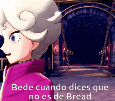 a cartoon character with the words bede cuando dices que no es de bread on the bottom