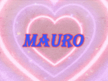 a neon heart with the name mauro in blue