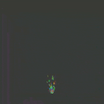 a black background with green and white text that says `` bonjou bon dimanche '' and confetti coming out of it .