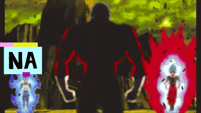 a cartoon of a man standing next to another man with the word na above him