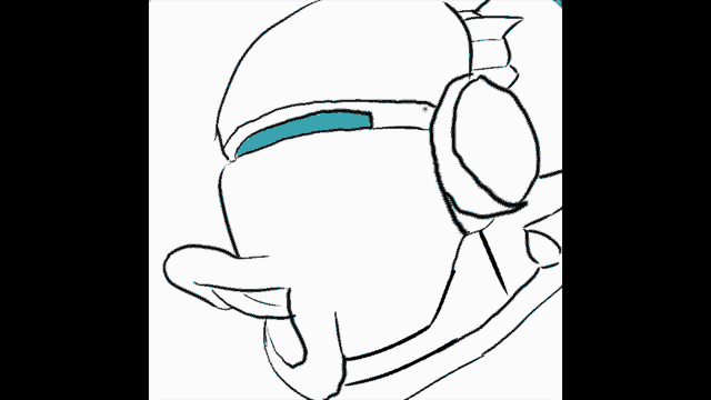 a black and white drawing of a person wearing headphones with the word no below them