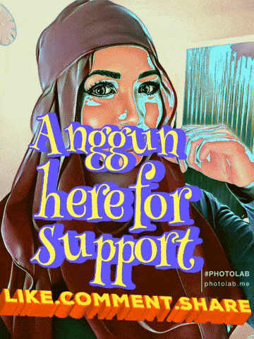 a cartoon of a woman with the words ' angin & here for support ' on it