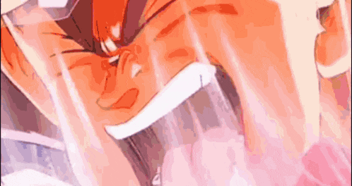a close up of a cartoon character 's face with water coming out of it .