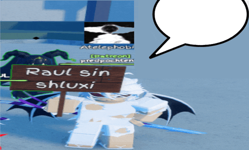 a cartoon character holding a sign that says raul sin shluxi