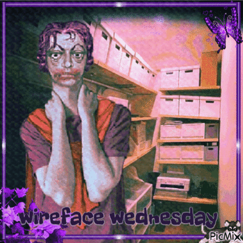 a picture of a woman with the words wireface wednesday written on it