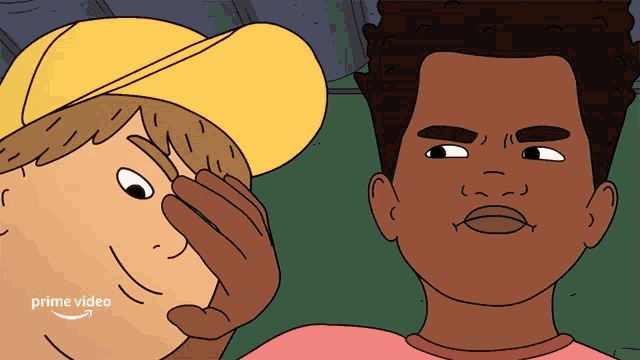 a cartoon of two men with the word prime video on the bottom right