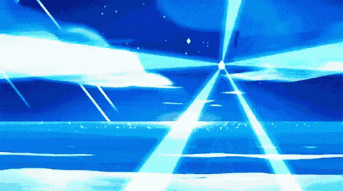a blue background with rays of light coming out of the water .