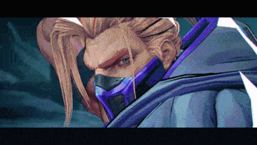 a close up of a man wearing a mask