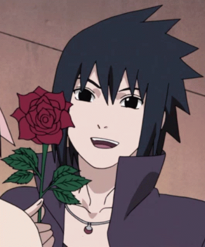 Sasuke Con Una Rosa GIF - Sasuke Con Una Rosa GIFs
