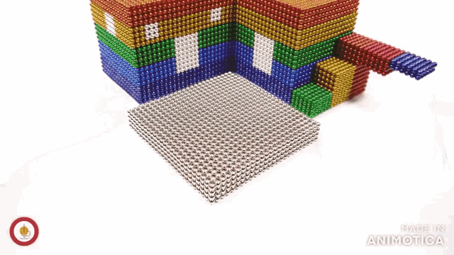 a model of a house made out of magnets