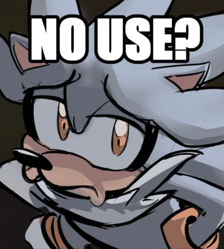 a drawing of a cartoon character with the words " no use " on it
