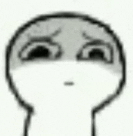 a black and white drawing of a person 's face with a sad expression .