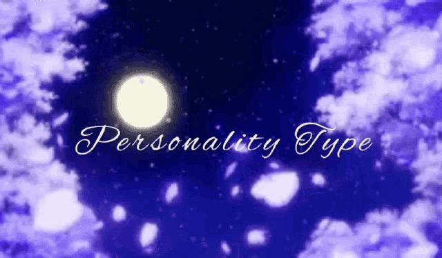 the word personality type is written on a blue background