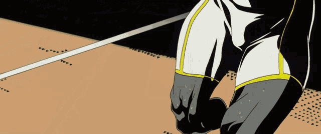 a black and white drawing of a person kneeling on the ground