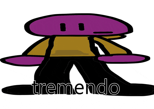 a cartoon character with the word tremendo on the bottom right