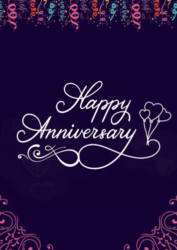 a purple background with the words " happy anniversary " on it