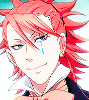 a close up of a person 's face with red hair and a blue eye