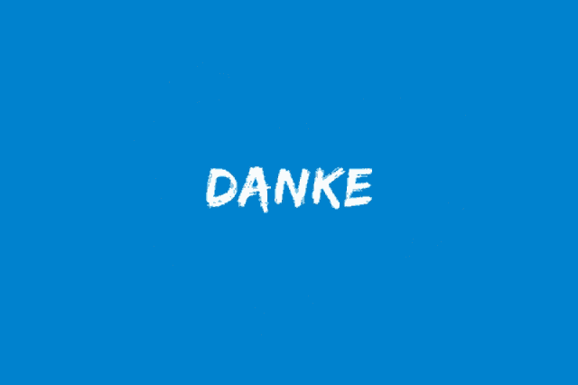 a white heart with the word danke written inside