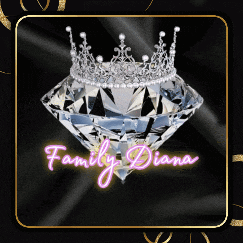 a diamond with a crown on top and the words family diana
