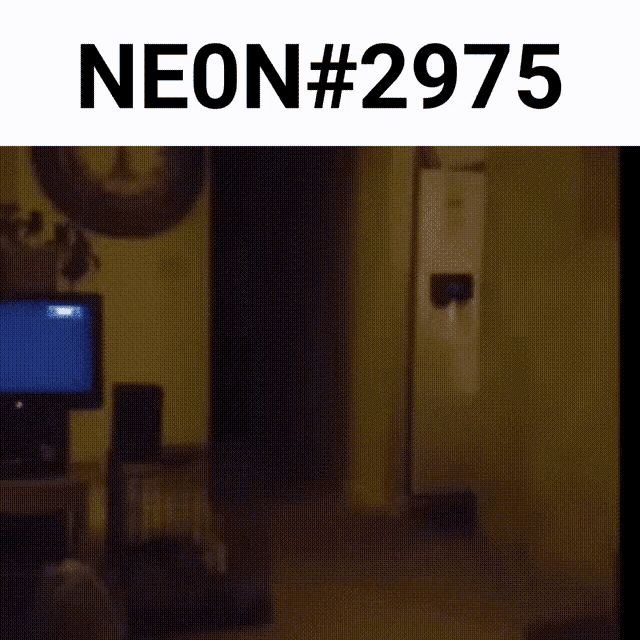 a blurred image of a living room with the words neon # 2975