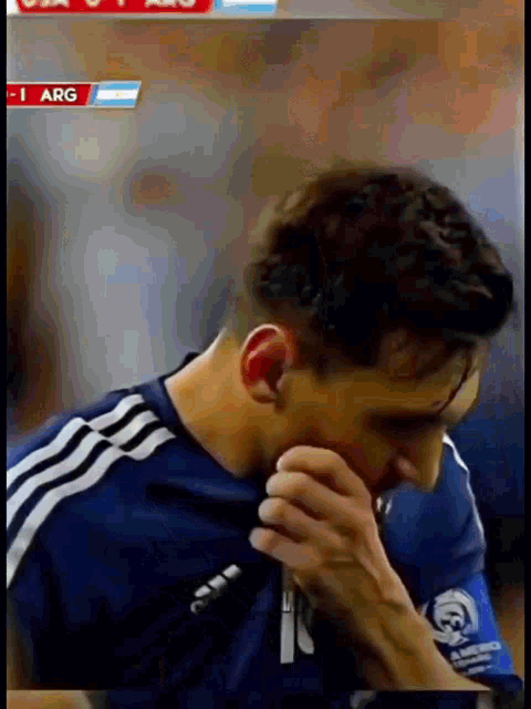 a close up of a person 's face with the word arg on the bottom