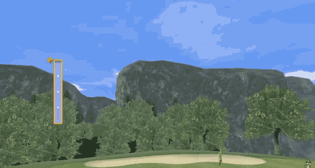 the word ass is glowing in the middle of a golf course