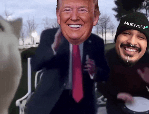 a man wearing a black hat that says multivers