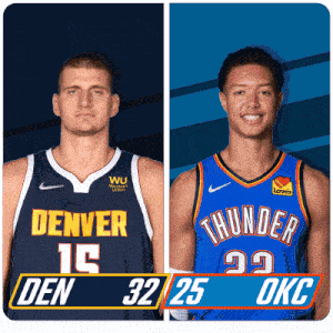 two basketball players one from denver and the other from oklahoma city