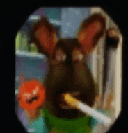 a blurry picture of a dog smoking a cigarette and holding a pumpkin .