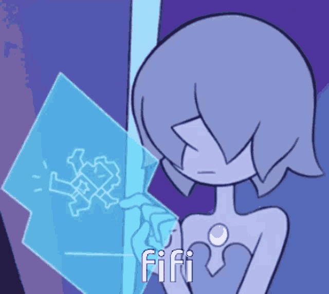 a cartoon drawing of a girl with the word fifi on it