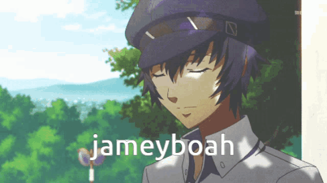 a cartoon of a man with the name jameyboah on the bottom right