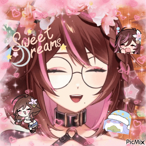 a picture of a girl with the words sweet dreams on the bottom