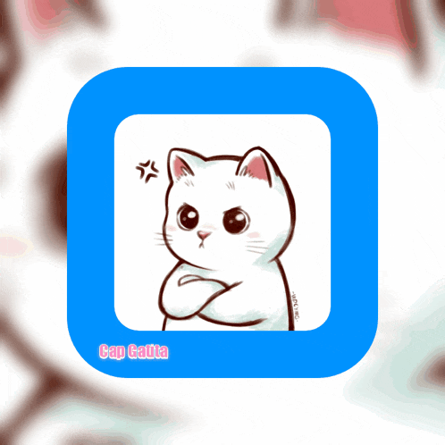 an app icon with a calico cat and the word power
