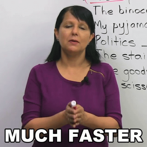 Much Faster Rebecca GIF - Much Faster Rebecca Learn English With Rebecca GIFs