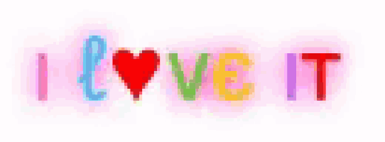 the word i love it is written in different colors