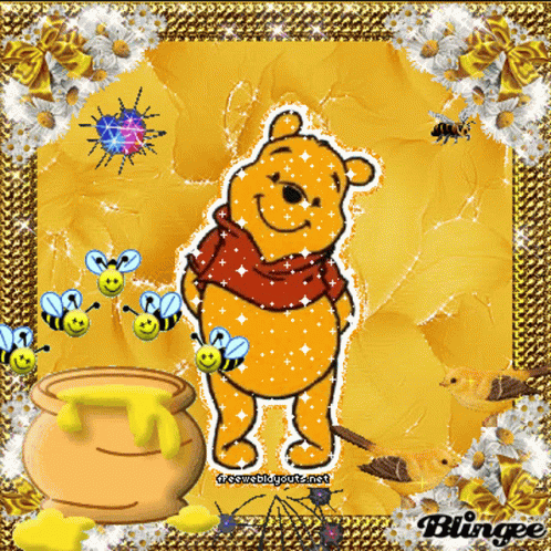 Winnie The Pooh And Honey Too Cute GIF - Winnie The Pooh And Honey Too Cute Bees GIFs