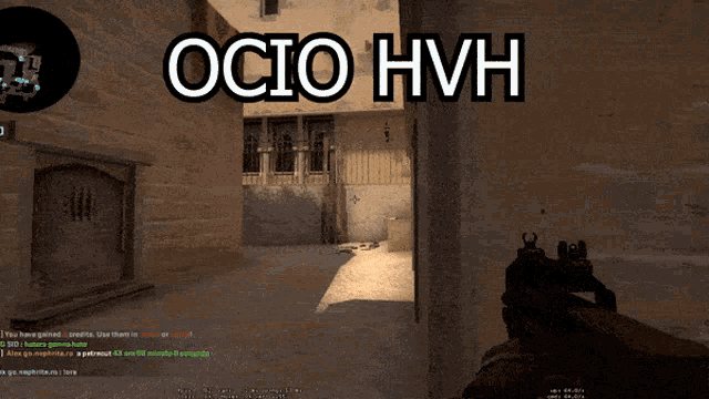 a screenshot of a video game with the words " ocio hvh " at the top