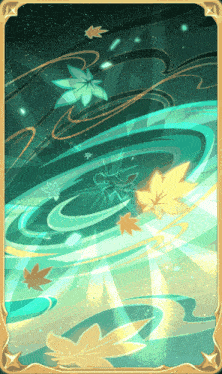 a painting of a swirl with leaves and a star