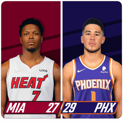 Miami Heat (27) Vs. Phoenix Suns (29) First-second Period Break GIF - Nba Basketball Nba 2021 GIFs